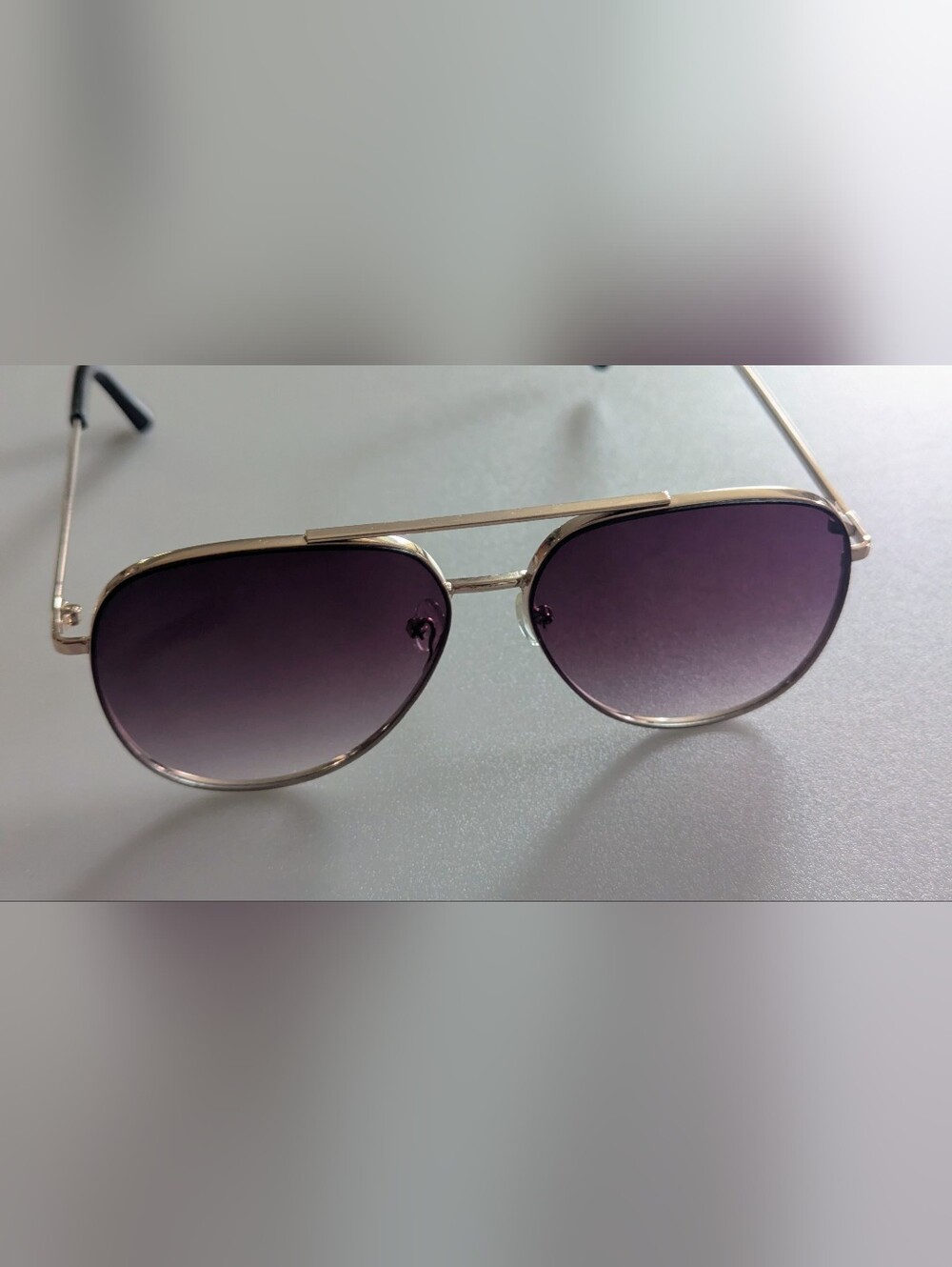 Women's Metal Gradient Aviator Sunglasses - A New Day™ Berry. Gold Tone Hardware